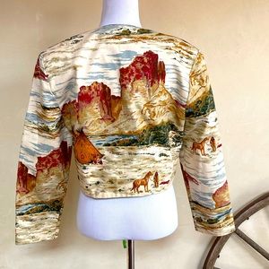 SOUTHWESTERN INDIAN THEME JACKET by WRAPS Vtg 80’s